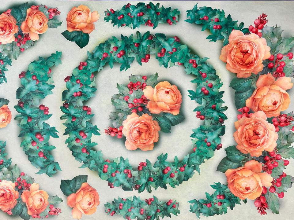 Carta Classic - Vischio e Rose Stamperia 50 x 70 cm