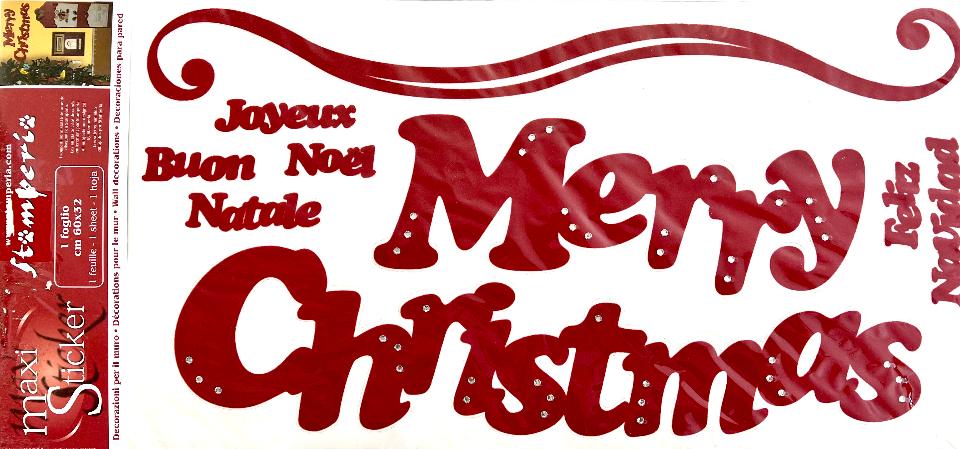 Maxi Sticker - Merry Christmas Rosso Stamperia 60 x 32 cm