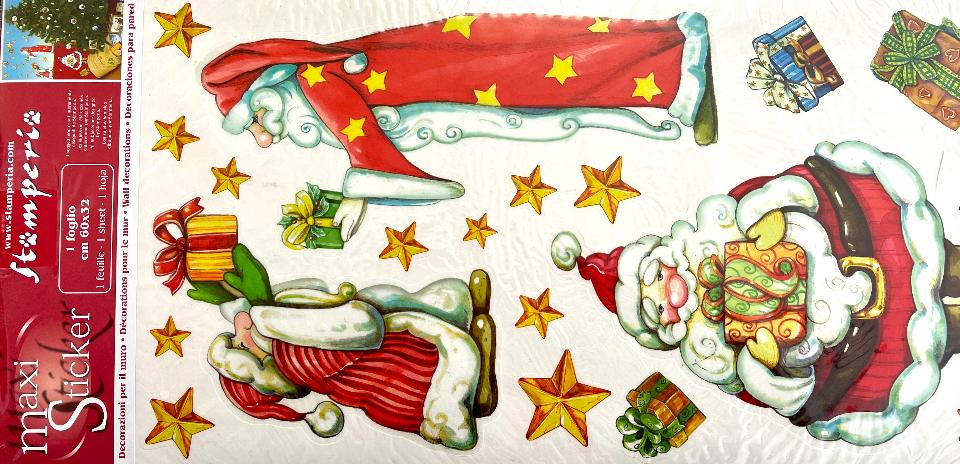 Maxi Sticker - Babbo Natale Stamperia 60 x 32 cm