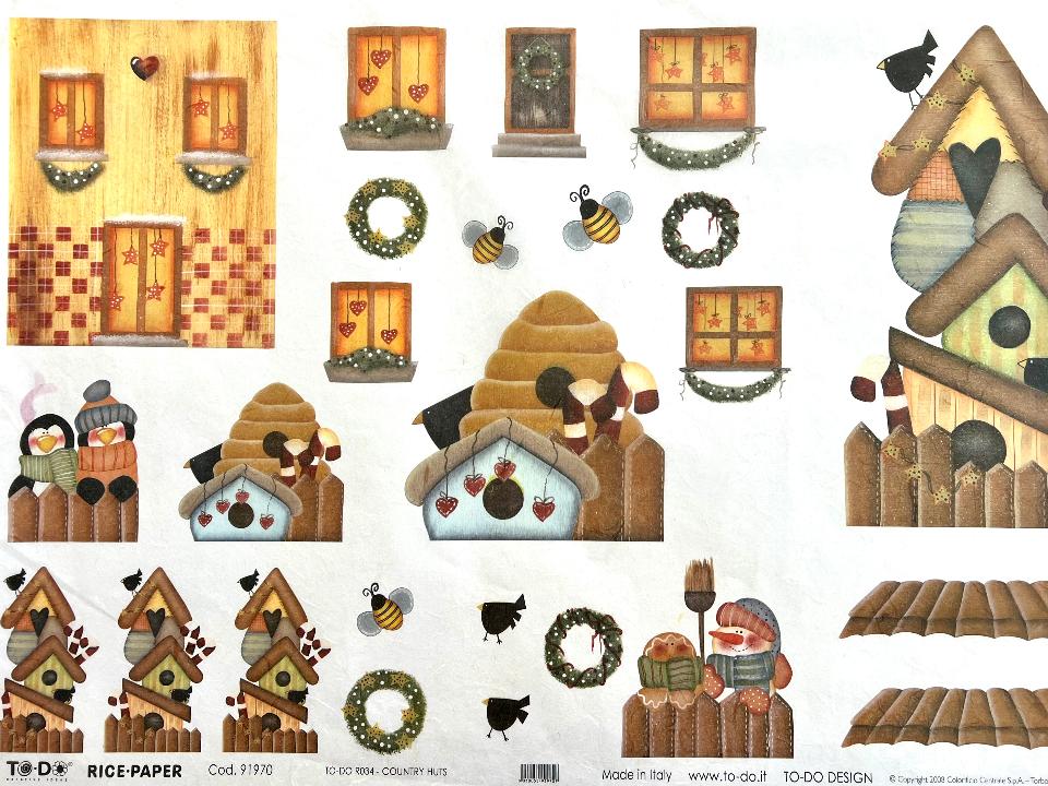 Carta di riso - Country Huts TODO 50 x 70 cm