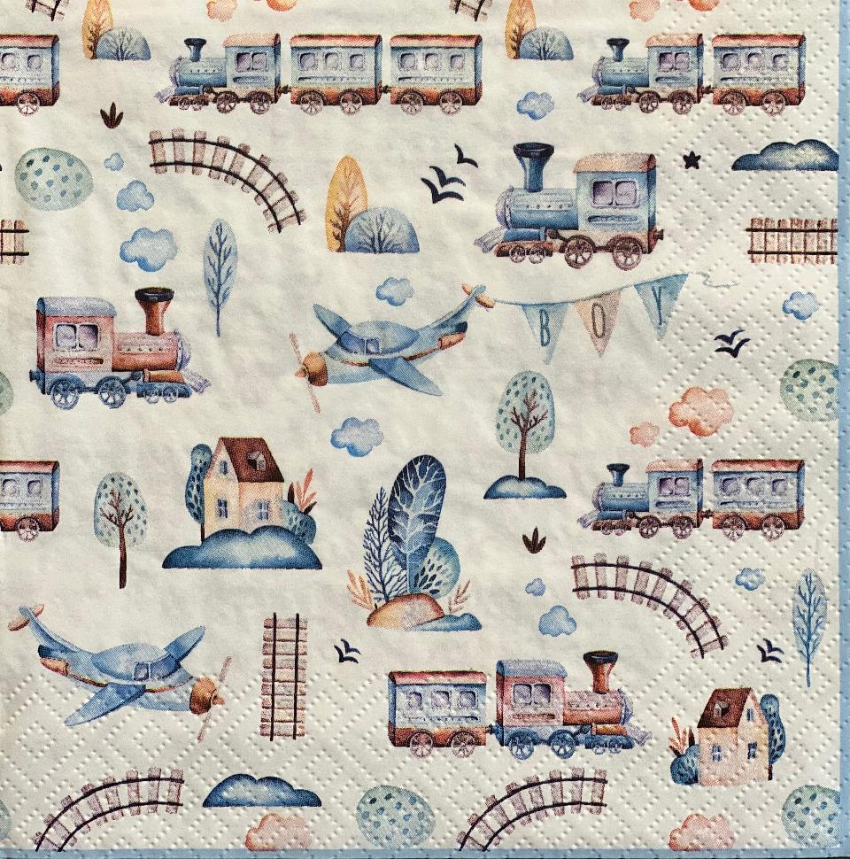 tovaglioli per decoupage paesaggi e trenini arti e grafica busta da 2 pezzi 33x33