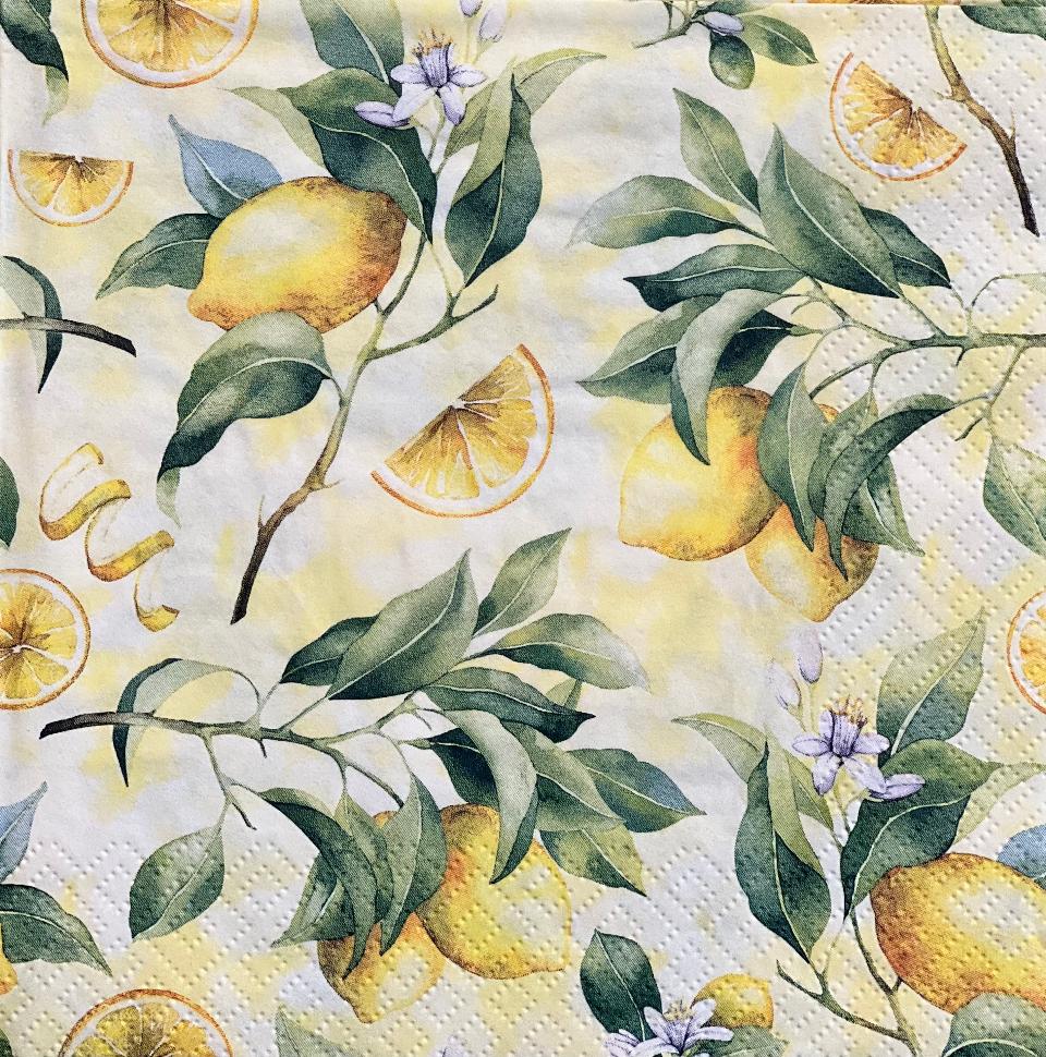 tovaglioli per decoupage limoni arti e grafica busta da 2 pezzi 33x33