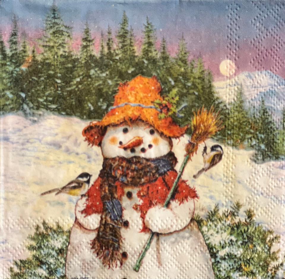 tovaglioli per decoupage pupazzo di neve arti e grafica busta da 2 pezzi 25x25