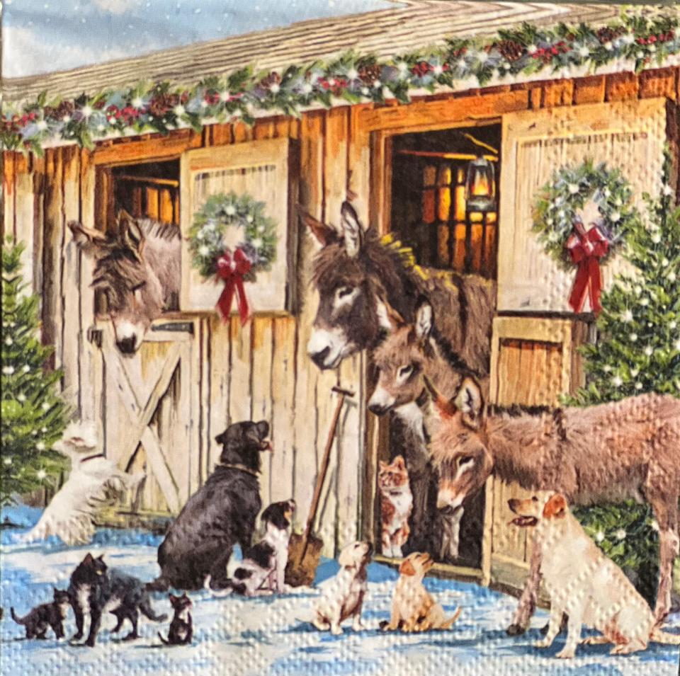 tovaglioli per decoupage animali nella stalla addobbata arti e grafica busta da 2 pezzi 25x25