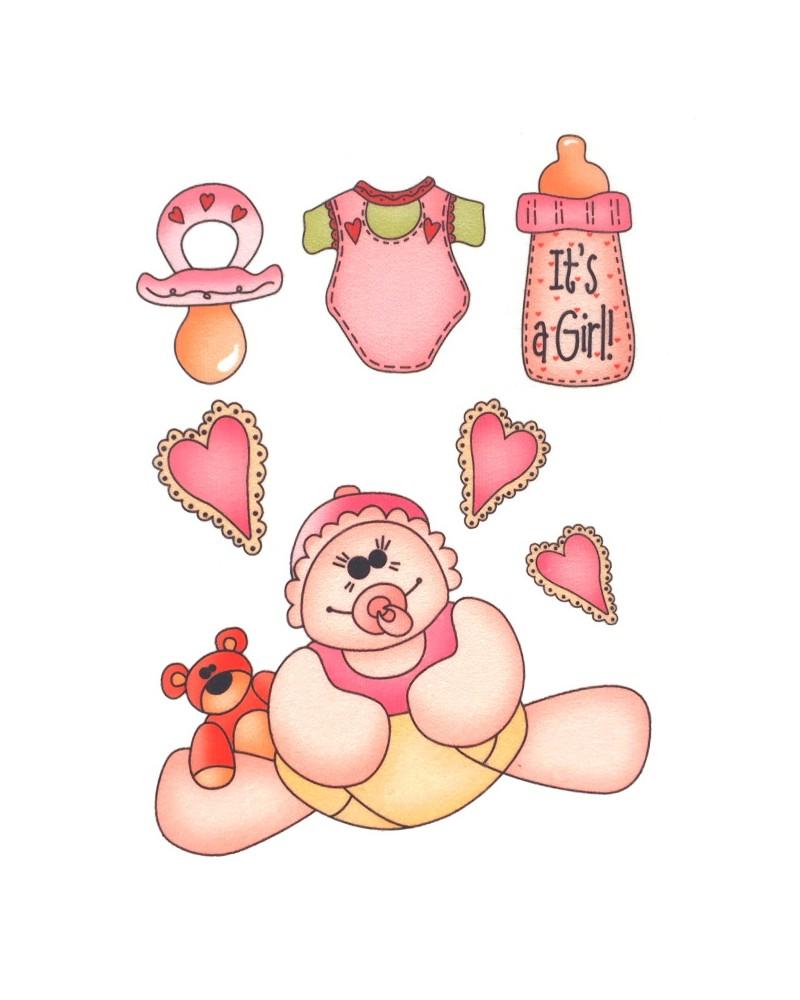 Sagome in feltro da ritagliare Stamperia It's a Boy - It's a Girl 14,8 x 21 (cm)