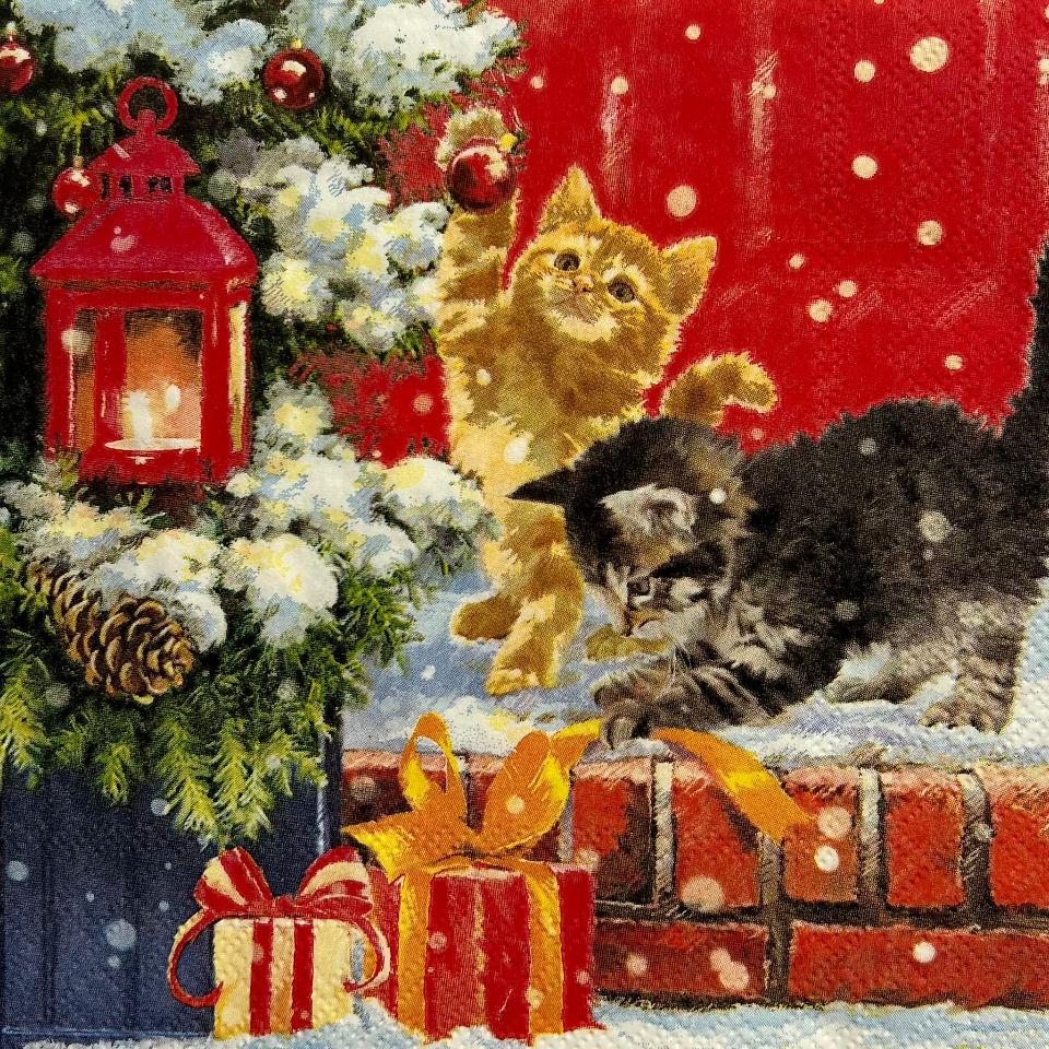 tovaglioli per decoupage gattini arti e grafica busta da 2 pezzi 33x33