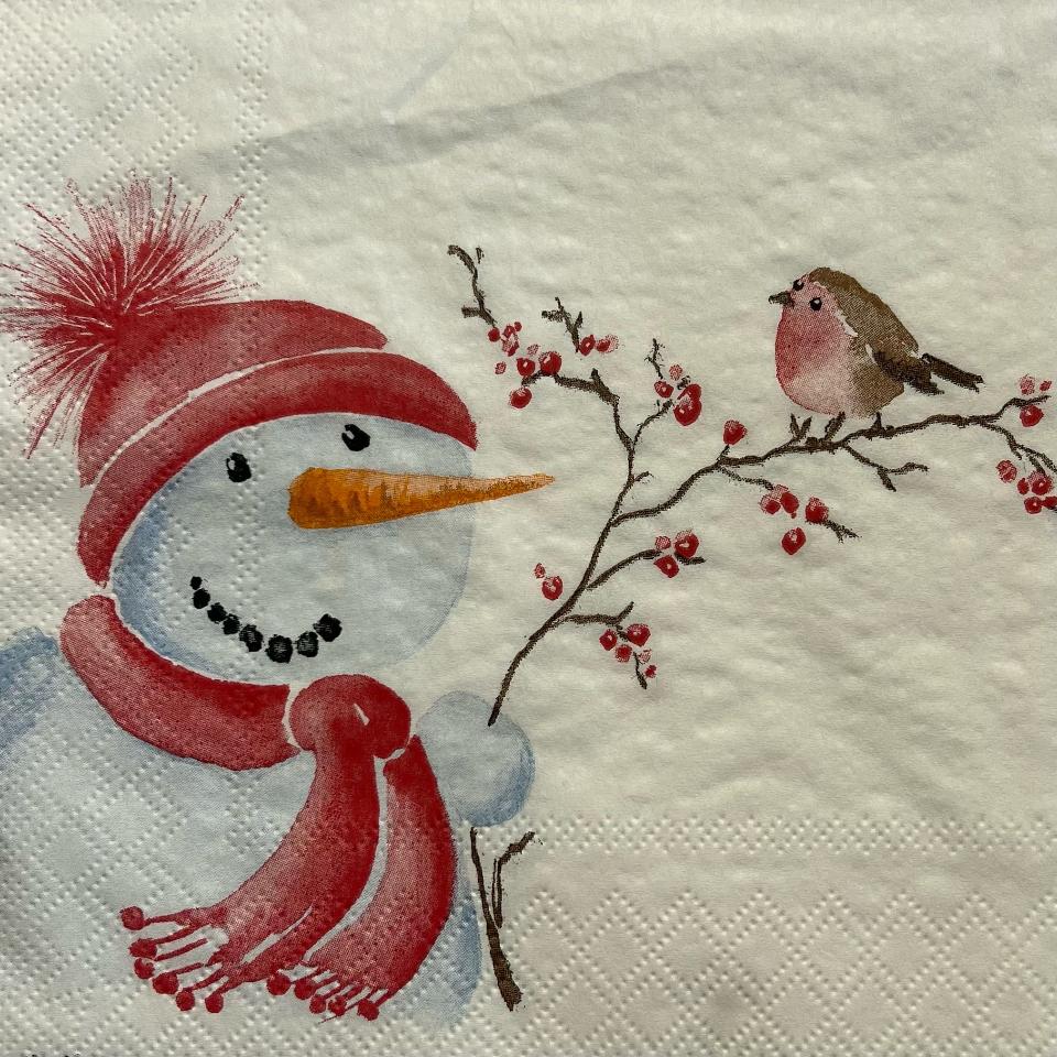 tovaglioli per decoupage pupazzo di neve arti e grafica busta da 2 pezzi 33x33