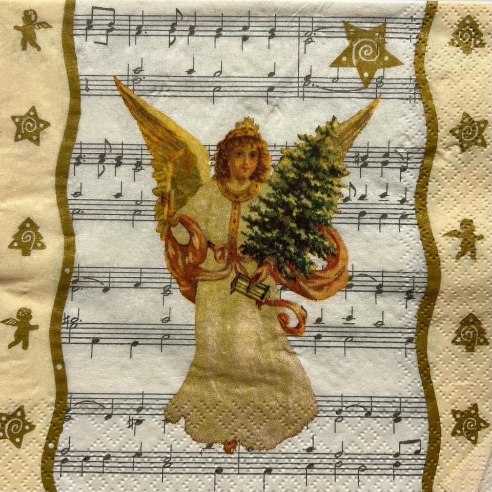 tovaglioli per decoupage angelo e note musicali arti e grafica busta da 2 pezzi 33x33