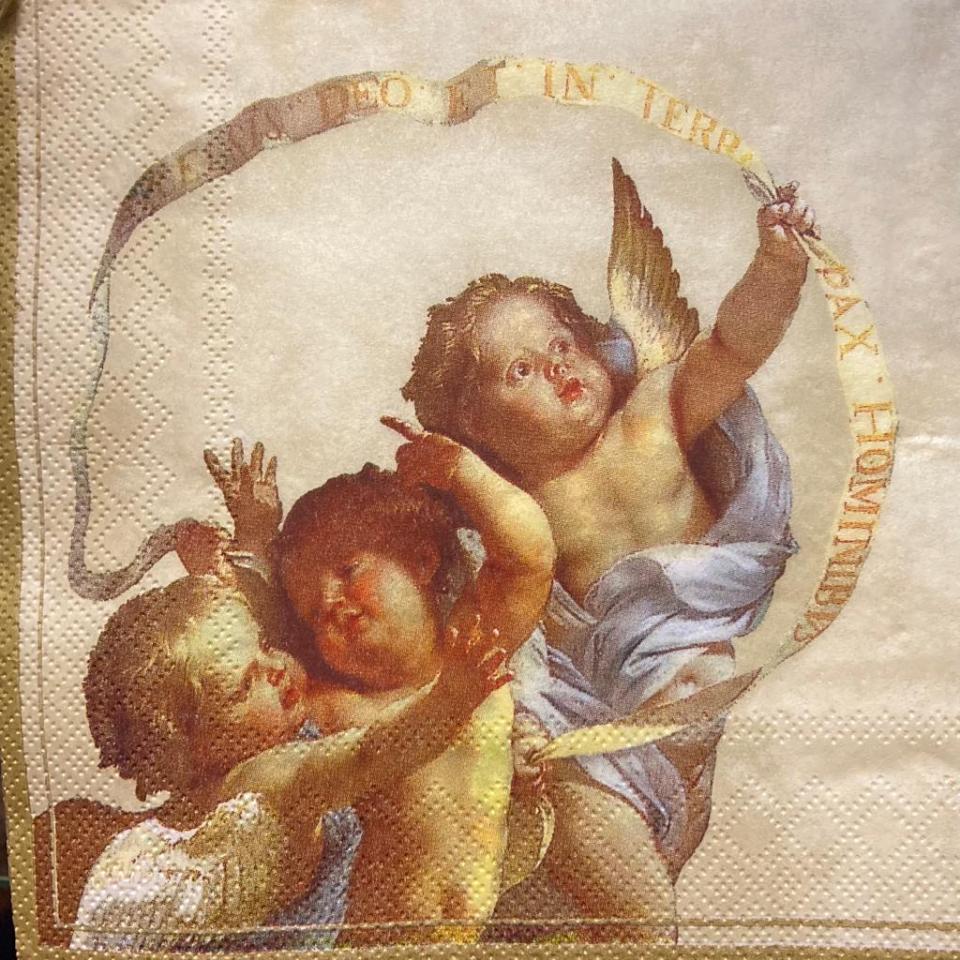 tovaglioli per decoupage Natalizi Angeli arti e grafica busta da 2 pezzi 33x33