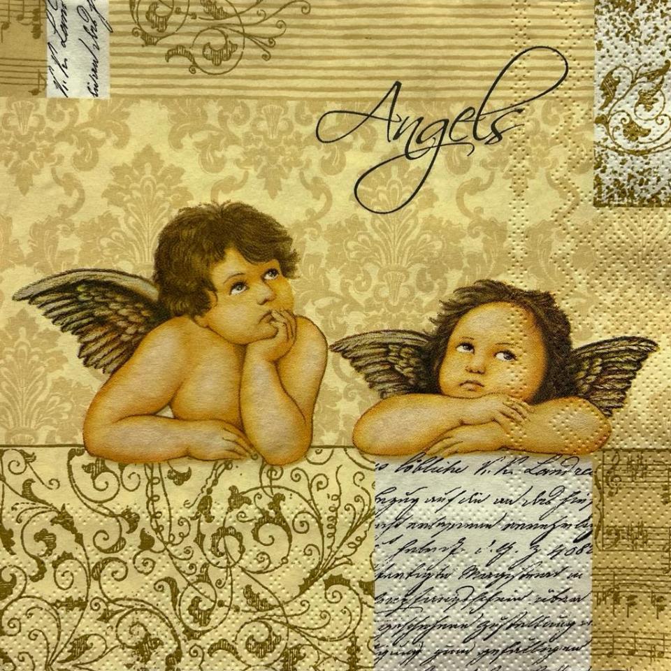 tovaglioli per decoupage Natalizi Angeli arti e grafica busta da 2 pezzi 33x33