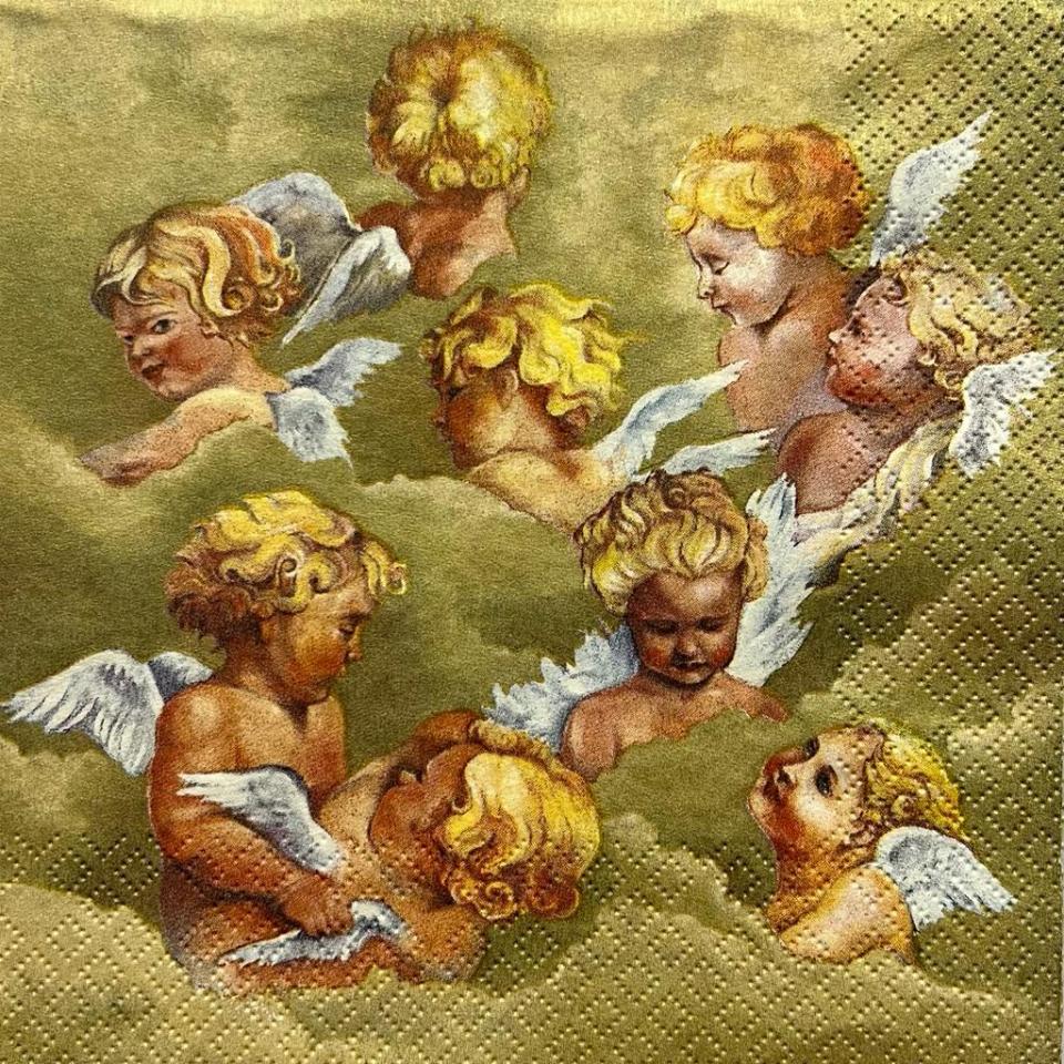 tovaglioli per decoupage Natalizi Angeli arti e grafica busta da 2 pezzi 33x33