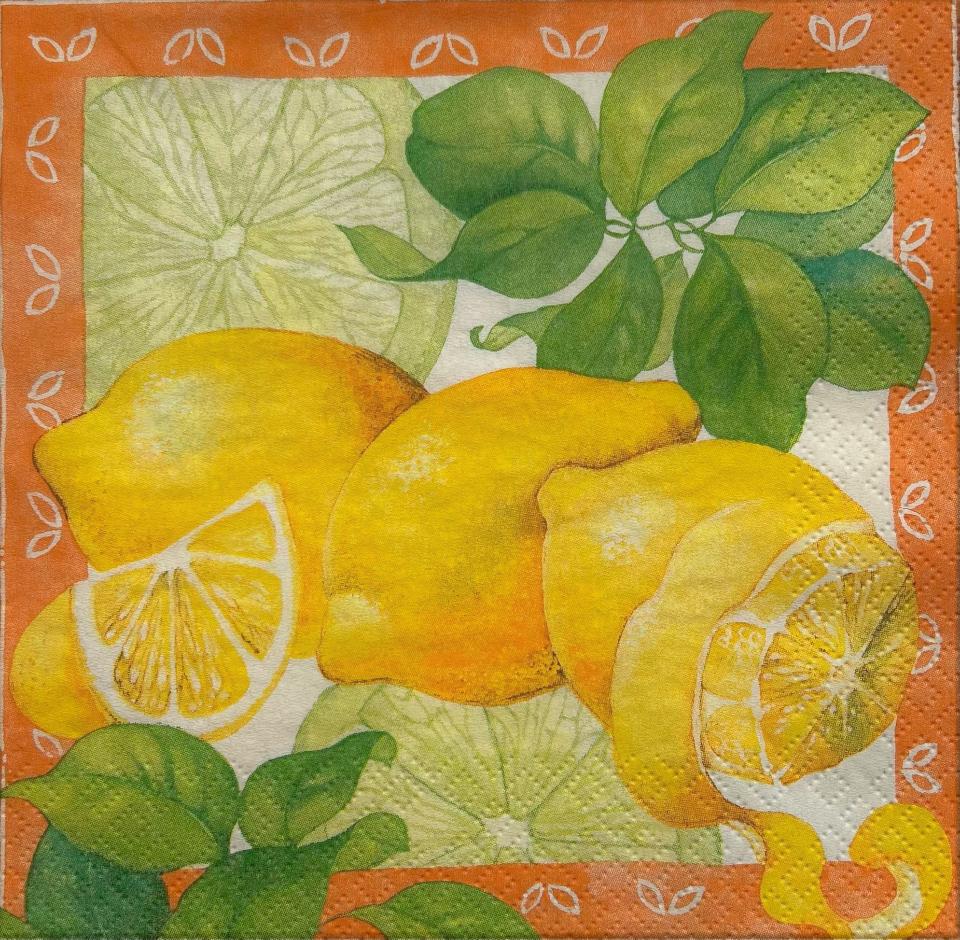 tovaglioli per decoupage limoni arti e grafica busta da 2 pezzi 33 x 33 cm