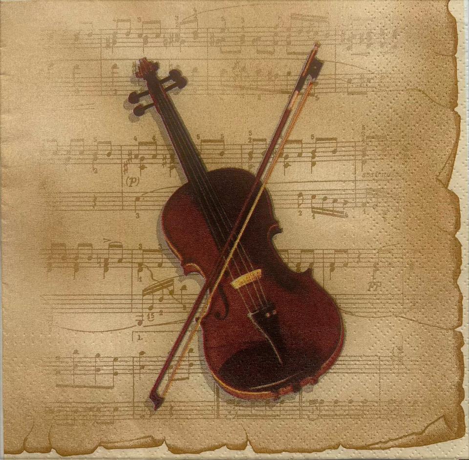 tovaglioli per decoupage violino arti e grafica busta da 2 pezzi 33 x 33 cm