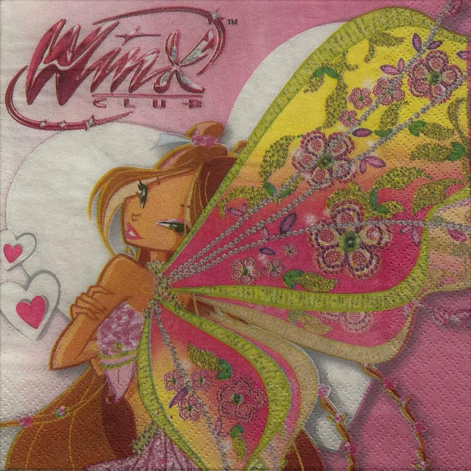 Tovaglioli per decoupage winx arti e grafica busta da 2 pezzi 33x33 cm