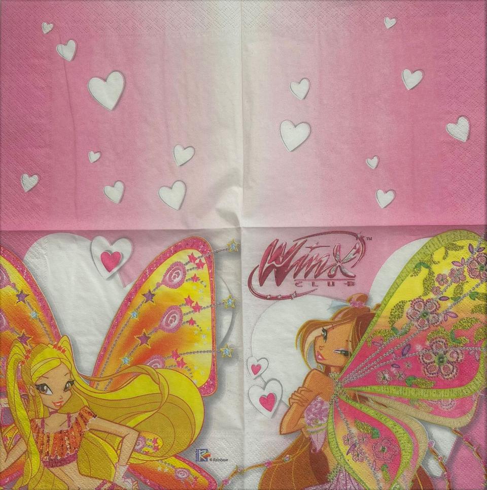 Tovaglioli per decoupage winx arti e grafica busta da 2 pezzi 33x33 cm