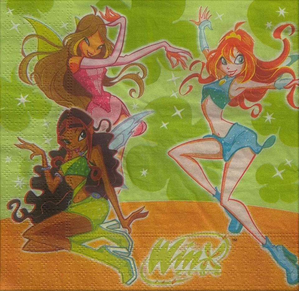 tovaglioli per decoupage winx arti e grafica busta da 2 pezzi 33x33 cm