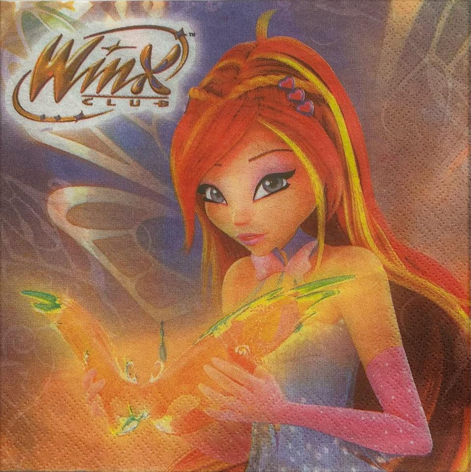 tovaglioli per decoupage winx arti e grafica busta da 2 pezzi 33x33 cm