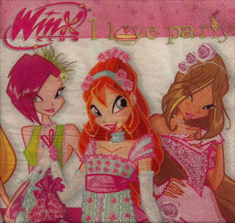 tovaglioli per decoupage winx arti e grafica busta da 2 pezzi 33x33