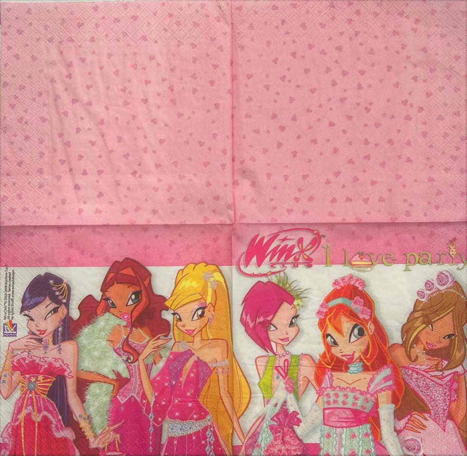 tovaglioli per decoupage winx arti e grafica busta da 2 pezzi 33x33