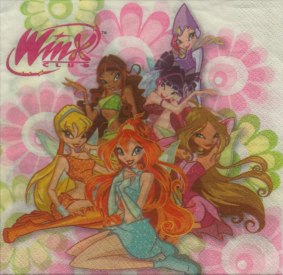 tovaglioli per decoupage winx arti e grafica busta da 2 pezzi 33x33