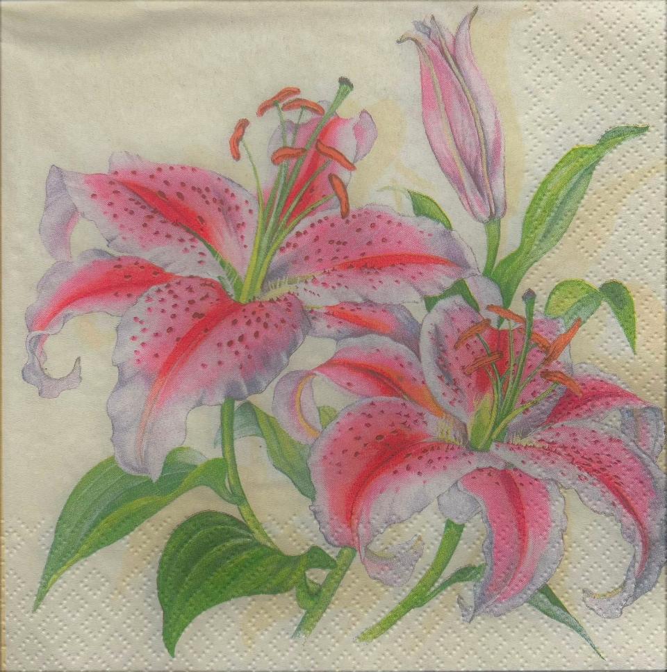 Tovaglioli per decoupage lilium arti e grafica busta da 2 pezzi 33 x 33 cm