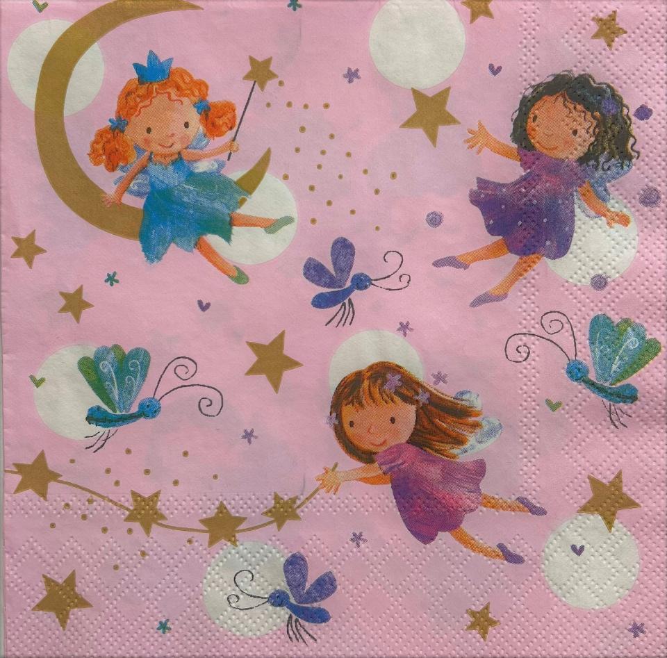 Tovaglioli per decoupage fatine arti e grafica busta da 2 pezzi 33 x 33 cm