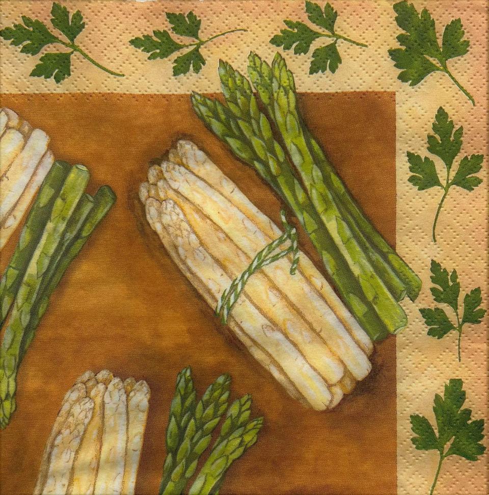 Tovaglioli per decoupage asparagi arti e grafica busta da 2 pezzi 33x33 cm