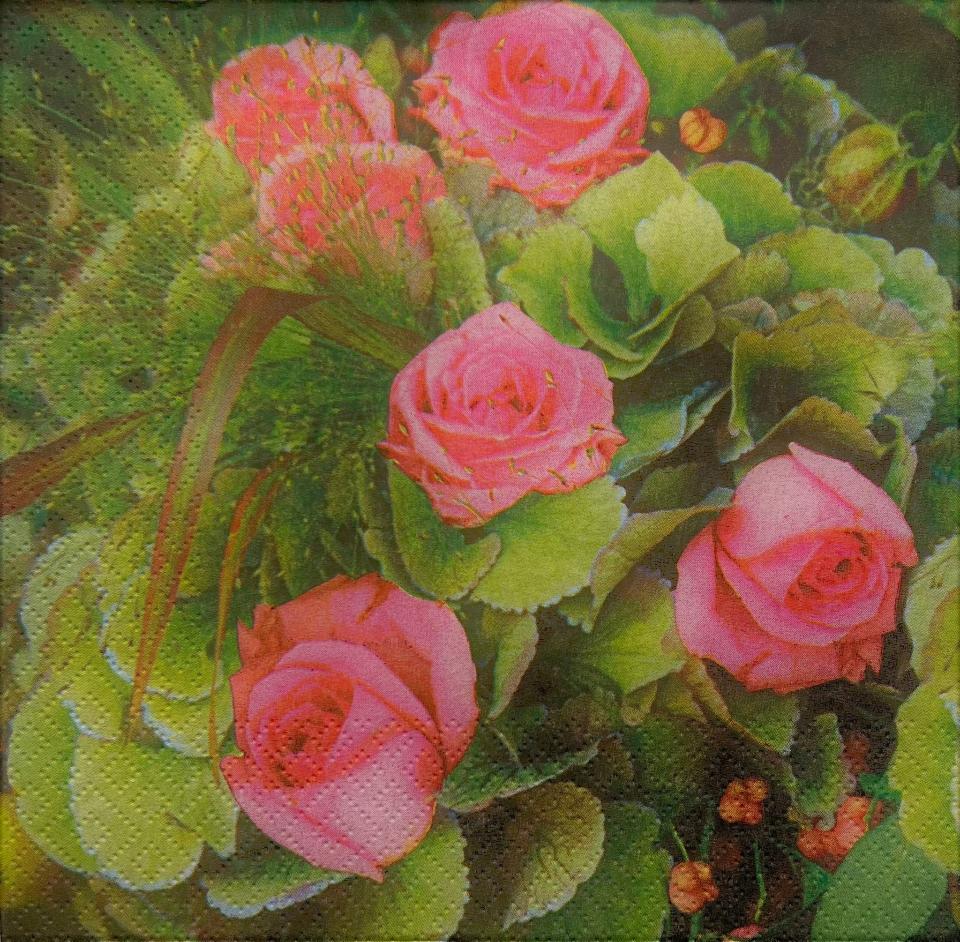 tovaglioli per decoupage rose arti e grafica busta da 2 pezzi 30x30