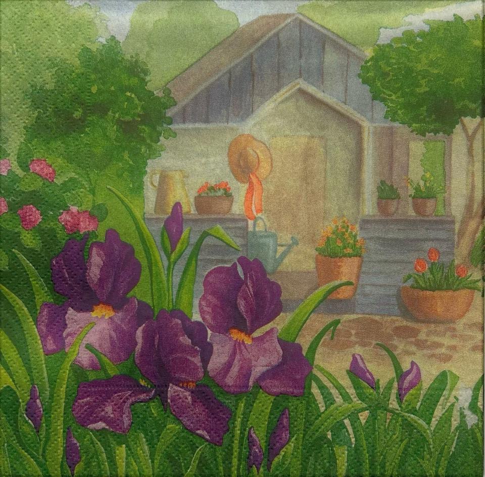 tovaglioli per decoupage casa di campagna con fiori arti e grafica busta da 2 pezzi 30x30