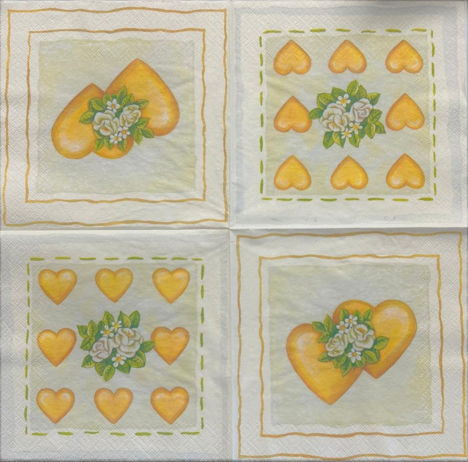 tovaglioli per decoupage cuori con fiori arti e grafica busta da 2 pezzi 30x30