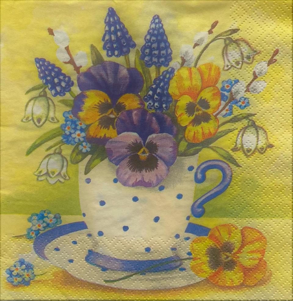 tovaglioli per decoupage tazza con fiori arti e grafica busta da 2 pezzi 30x30