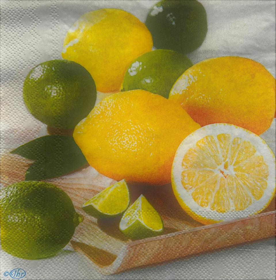 tovaglioli per decoupage limoni arti e grafica busta da 2 pezzi 33x33