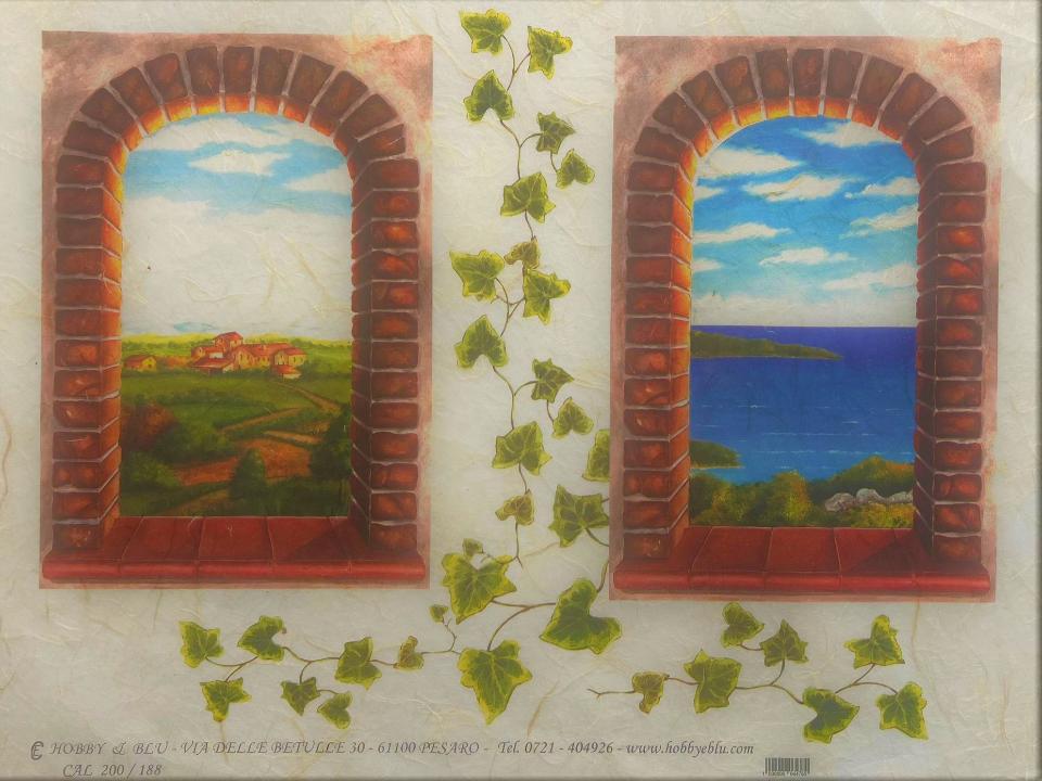 Carta di riso - Arco sul mare e sulla campagna Stamperia 31 x 42 cm