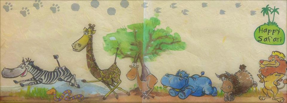 Carta riso happy safari stamperia 70x25