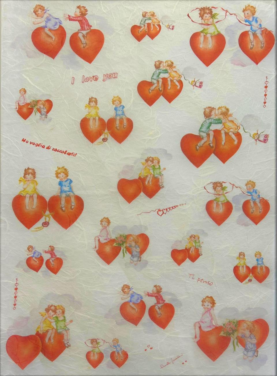 Carta riso bambini innamorati stamperia 33x48