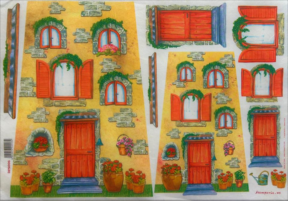 Carta riso soggetti tegole stamperia 33x48
