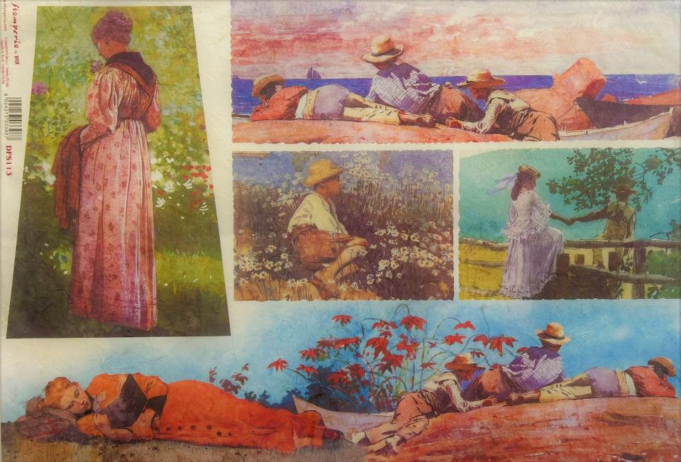 Carta riso ragazzi su vari paesaggi stamperia 33x48