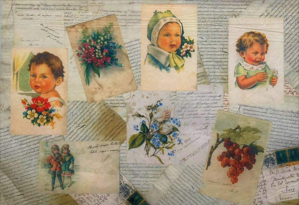 Carta riso lettere con bambini stamperia 33x48