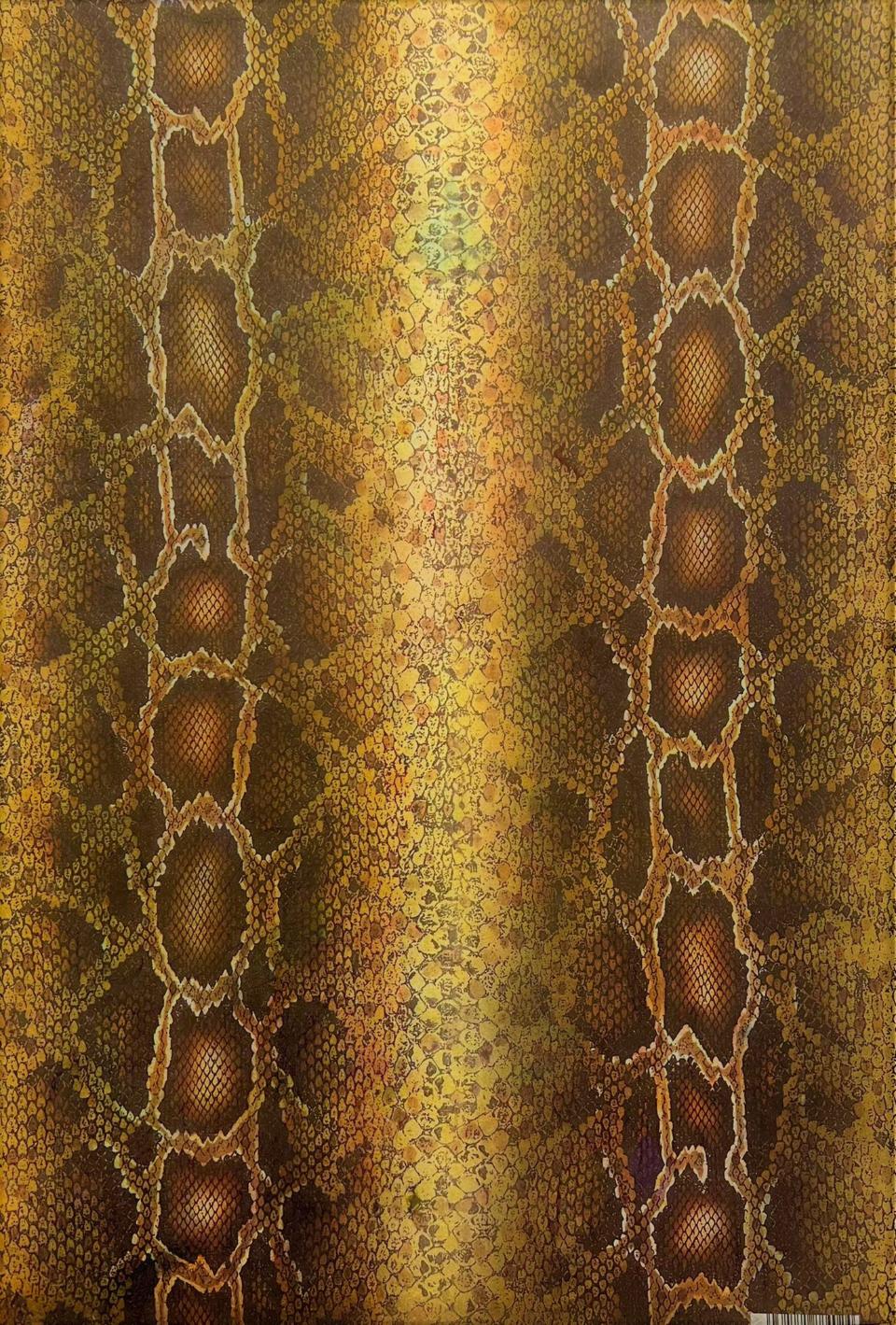 Carta riso pitonata marrone calambour 33x48