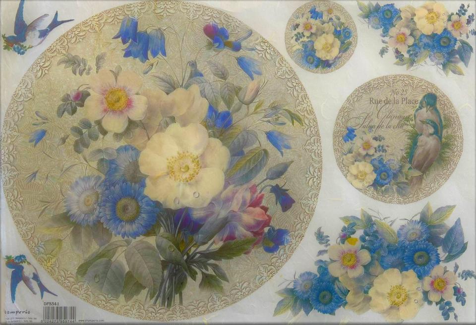 Carta riso fiori stamperia 1 foglio 33x48 (cm)