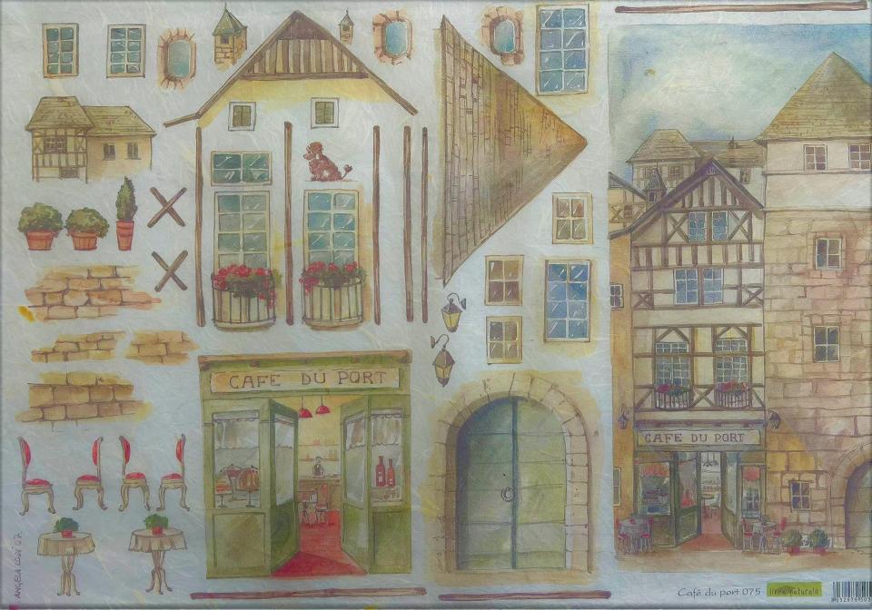 Carta riso café du port stamperia 1 foglio 33x48 (cm)