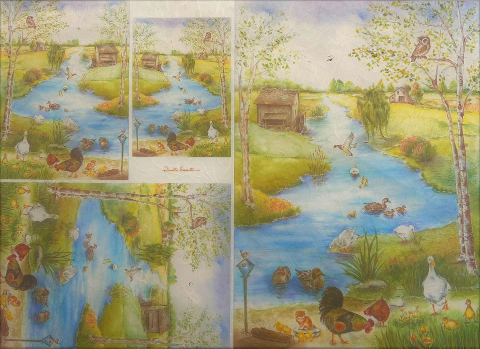 Carta riso animali della fattoria stamperia 33x48