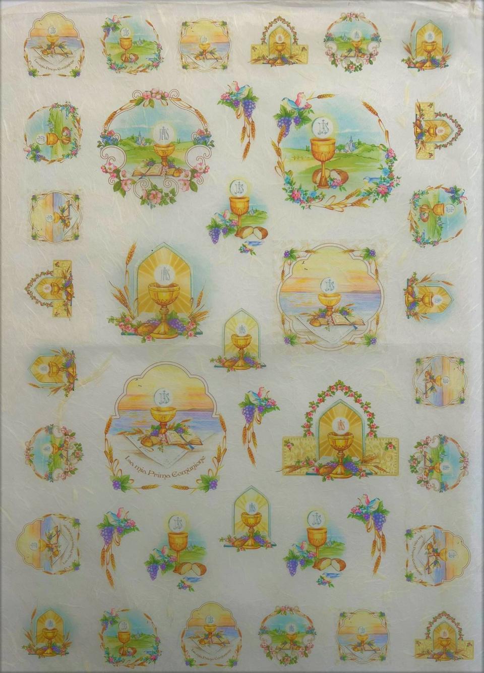 Carta riso calici per decorare per prima comunione renkalik 33x48
