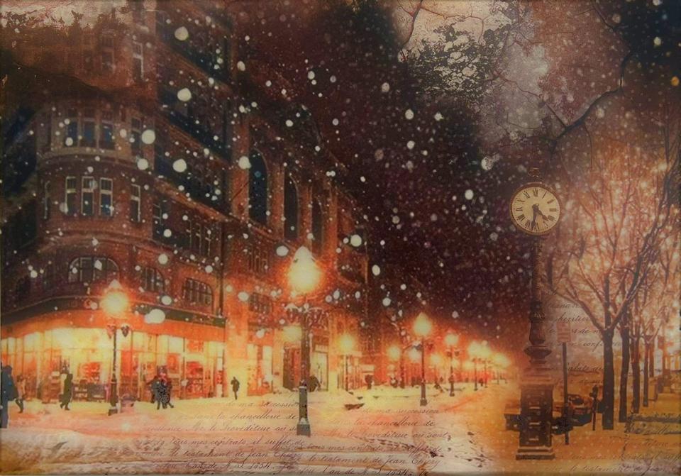 Carta riso paesaggio innevato stamperia 21x29,7