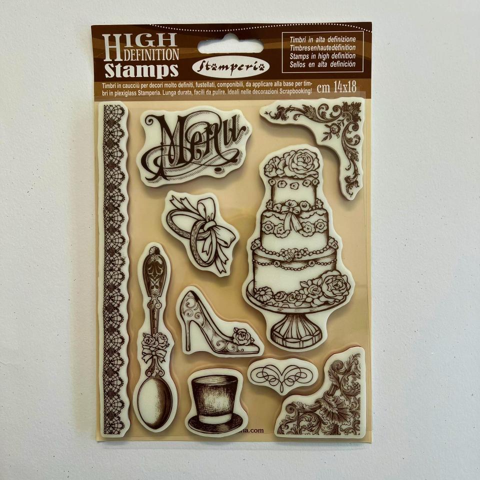 Timbro alta definizione caucciù Menu Stamperia 14x18 cm