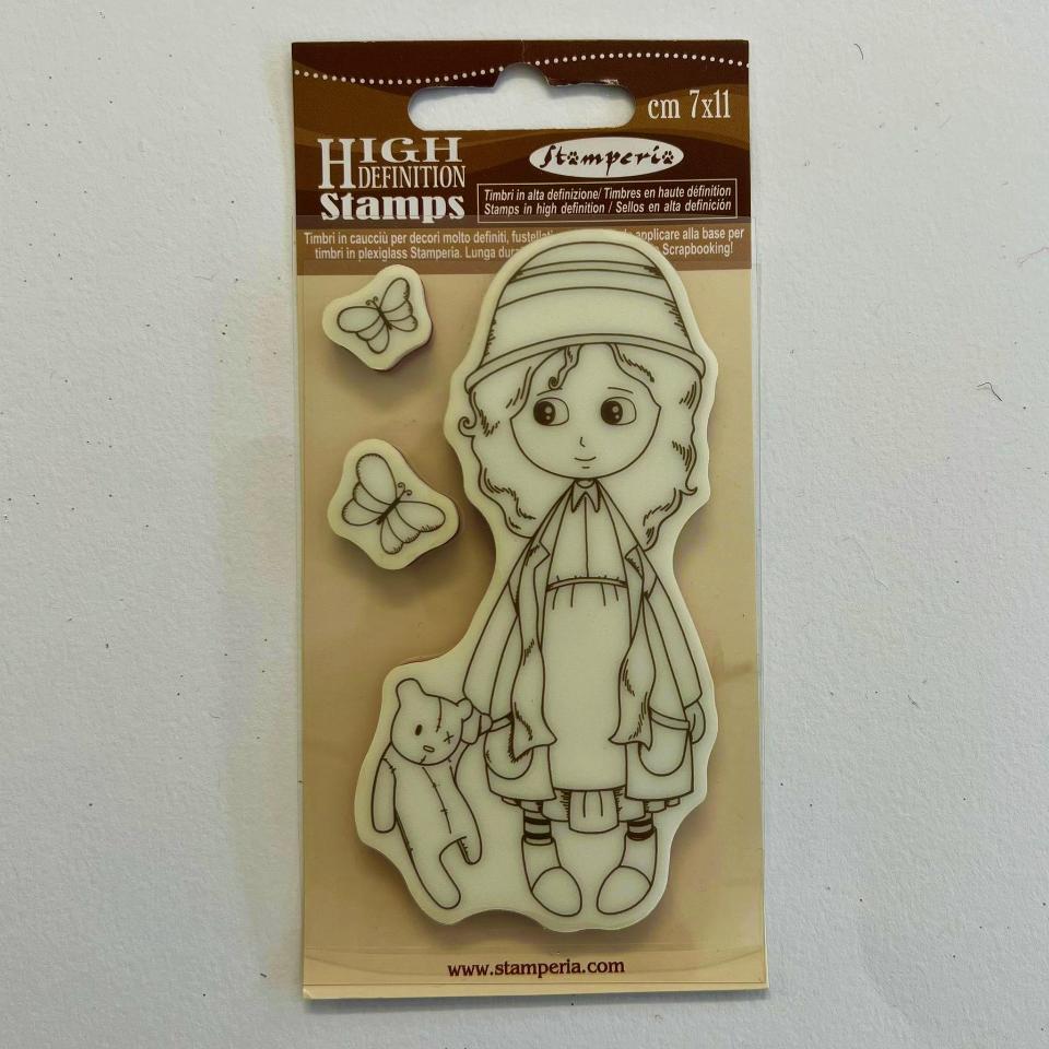 Timbro alta definizione caucciù bambina Stamperia 7x11 cm