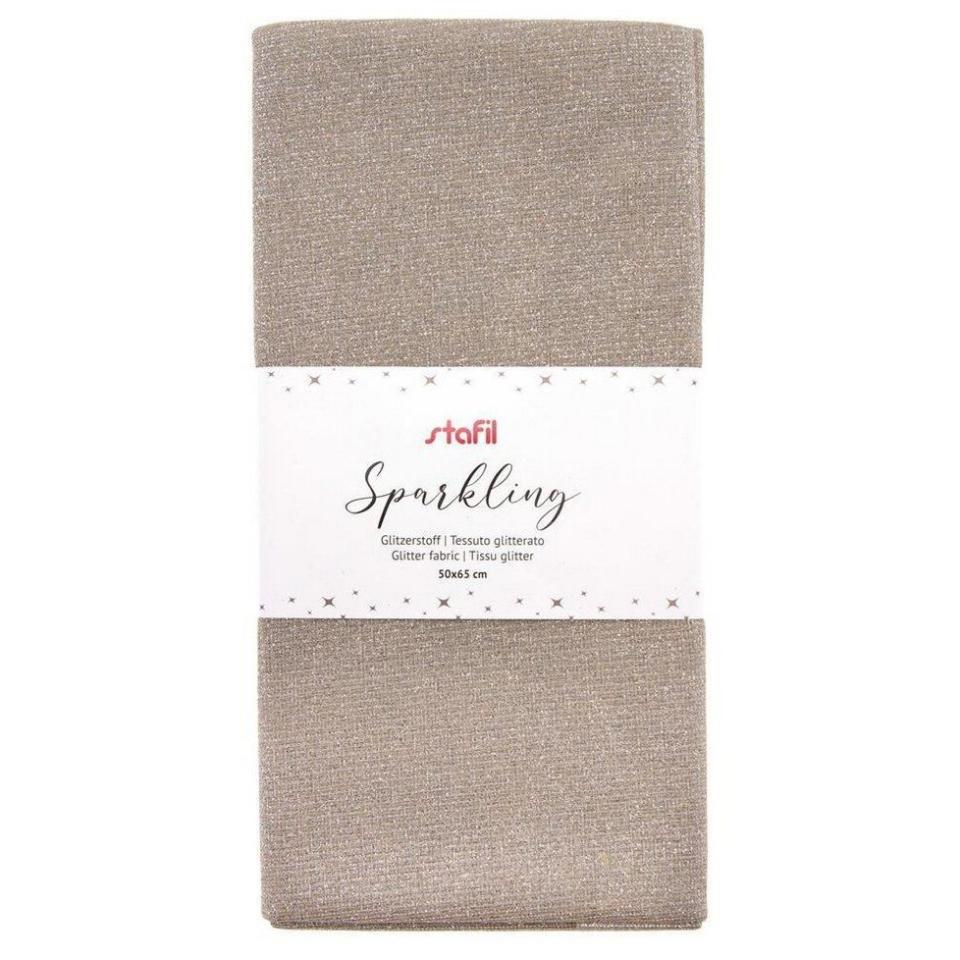 Tessuto sparkling glitterato colore beige Stafil 50x65 cm