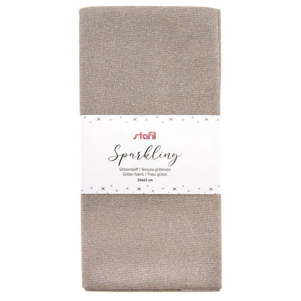 Tessuto sparkling glitterato colore beige Stafil 50x65 cm