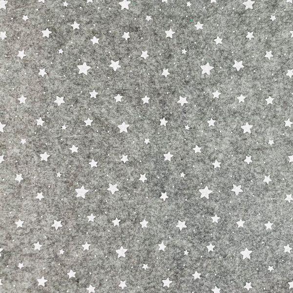 Feltro stampato grigio con stelline bianche stafil 30x40cm