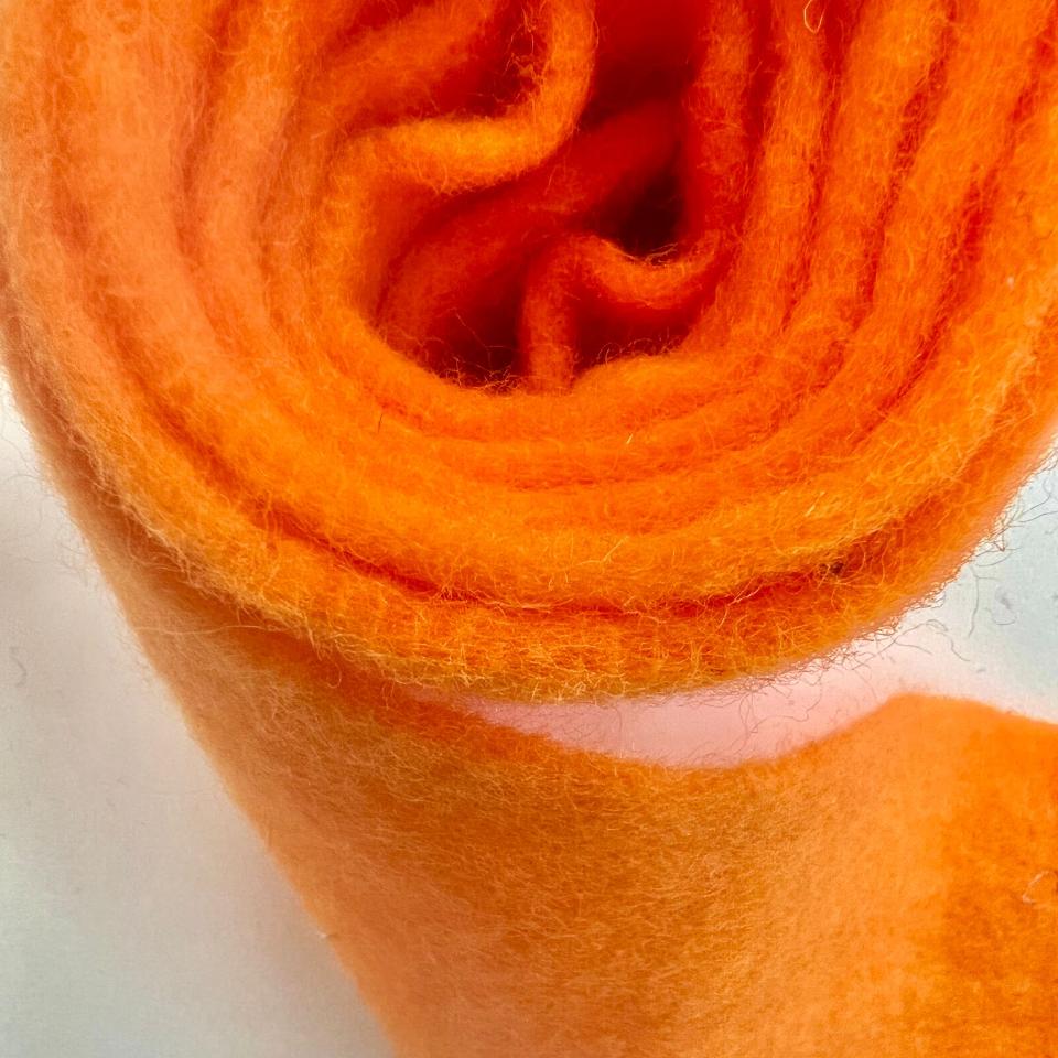 fascia di feltro in lana cotta colore arancio stafil 15cm x 1 mt